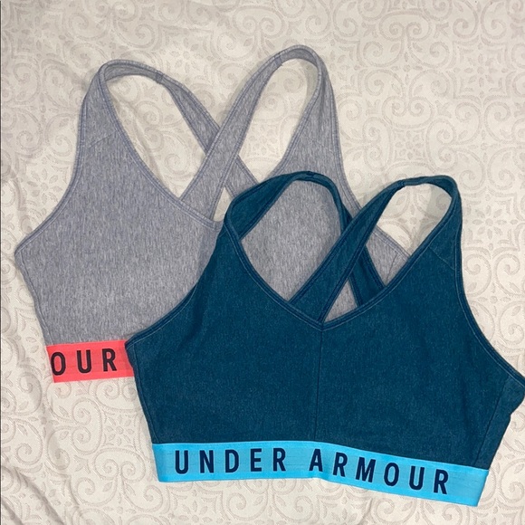 Under Armour Other - Set of 2 Under Armour Sports Bras Blue and Gray Compression Fit